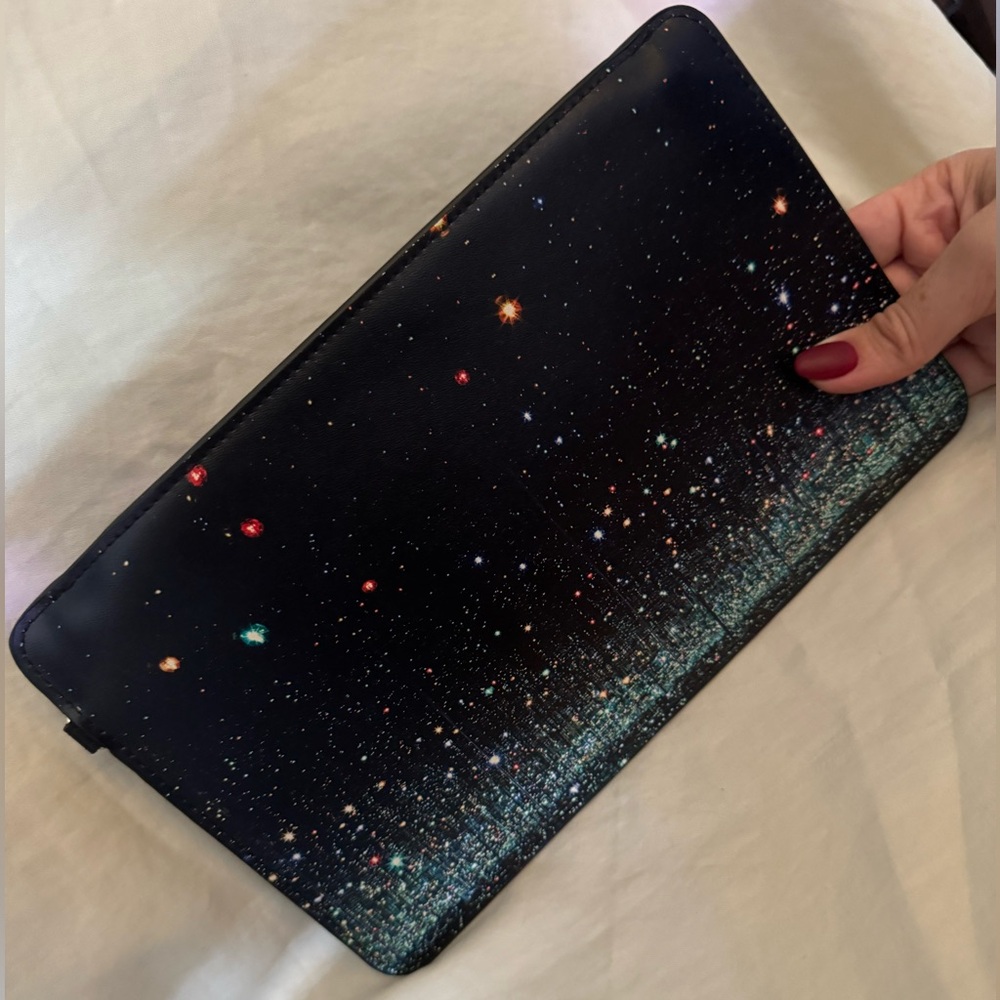 *RARE* YAYOI KUSAMA Infinity Mirror Room Leather Clutch w wristlet